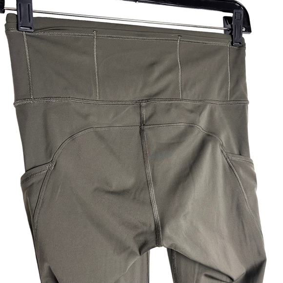 Lululemon Fast and Free Crop II 19" Non-Reflective in Dark Olive 6 - Picture 6 of 7